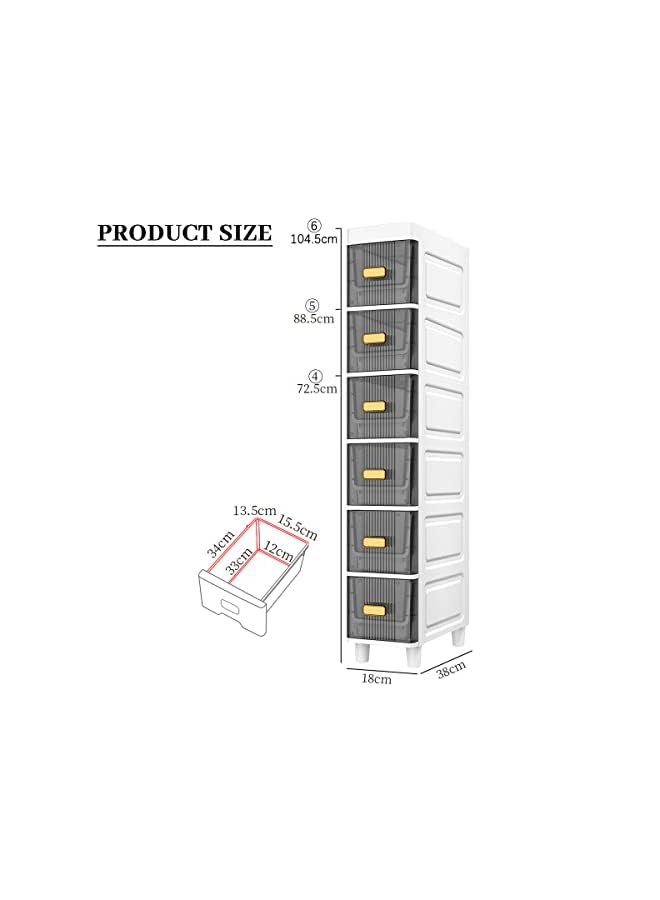 Raxoom Slim Bathroom Cabinet, Bathroom Shelves, Waterproof Design, Standing Storage Cabinet with Slide Out Drawers, Narrow Floor Bathroom Organizer Next to Toilet (6) - Image 4