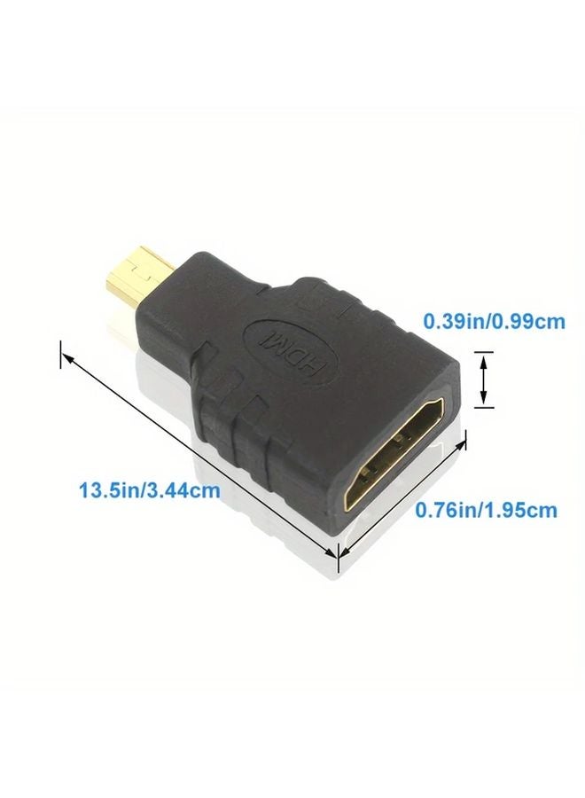 Black Micro HDTV to HDTV Adapter Gold Plated Plug Play Converter for Smart TV Tablet - Image 3