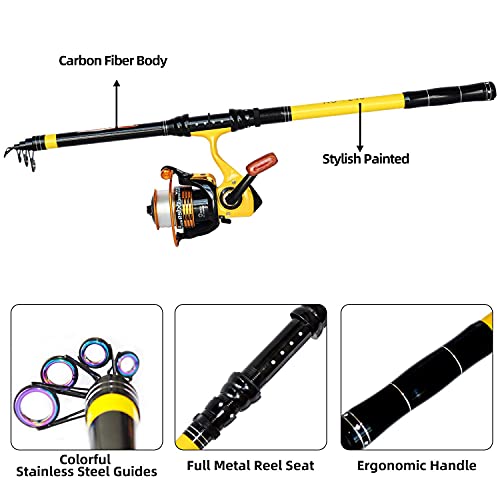 Richcat Fishing Poles and Reels Combo, Fishing Rod and Reel Kits for Adults Telescopic Fishing Rod Set Line Pre-spooled for Travel Saltwaer Freshwater 7.9ft - Image 5