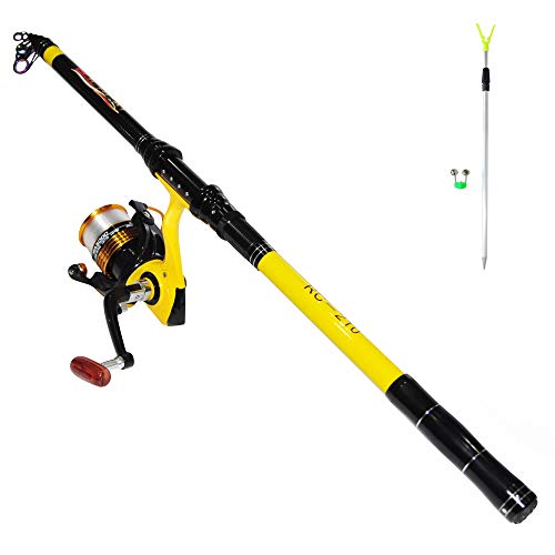 Richcat Fishing Poles and Reels Combo, Fishing Rod and Reel Kits for Adults Telescopic Fishing Rod Set Line Pre-spooled for Travel Saltwaer Freshwater 7.9ft - Image 1