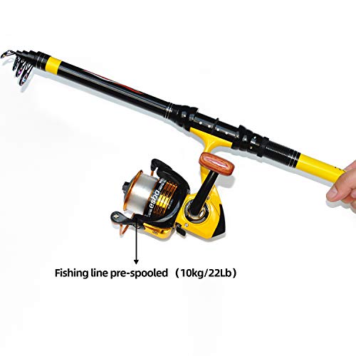 Richcat Fishing Poles and Reels Combo, Fishing Rod and Reel Kits for Adults Telescopic Fishing Rod Set Line Pre-spooled for Travel Saltwaer Freshwater 7.9ft - Image 2
