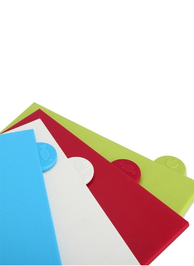 fashionhome - 4 Pieces Index Color Coded Cutting Boards Set With Holder - Image 1