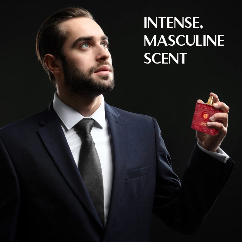 NovoGlow Verse Adonis Red for Men - 100ml Eau De Parfum Spray - Fruity Warm & Floral Fragrance Smell Fresh All Day Long Lasting Includes NovoGlow Carrying Pouch Gift for All Occasions - Image 4