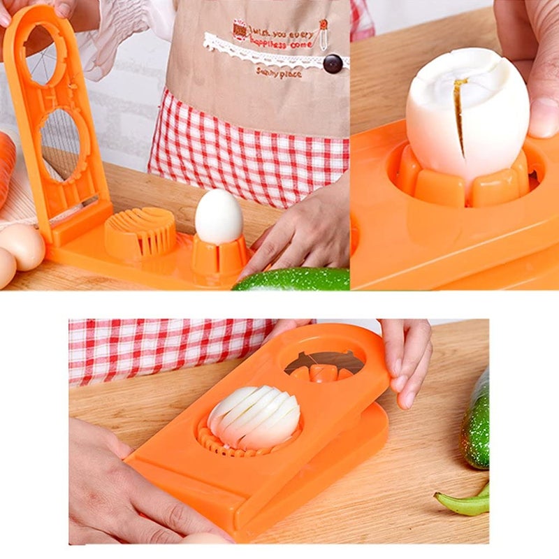 Sixfire 2 in 1 Egg CutterSlicer Egg Slicing Machine Boiled Egg Cutting and Slicing Stainless Steel Cutting Wire Kitchen Cooking Tool Pack of 1 Multi - Image 4