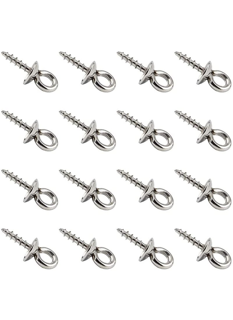 SYOSI Stainless Steel Screw Eye Pin 10x4mm Stainless Steel Eye Pin Bail Pegs 1.2mm Pin Metal Hoop Peg Screw Eye Pin Hook for Half Drilled Beads Jewelry Earring Making  - Image 1
