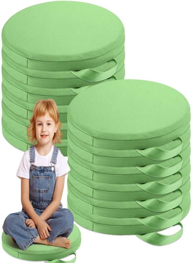 Suzile 12 Pcs 12'' Floor Cushions for Classroom Flexible Floor Seating with Handles Classroom Carpet Cushions for Kids Toddlers Daycare Preschool Furniture(Green,Round) - Image 1
