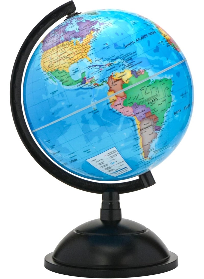 ‌20cm educational world Globe - English Political Map Rotating Desktop Earth Globe - Image 1