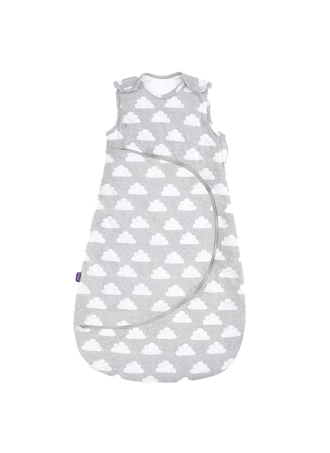 سنوز Pouch Sleeping Bag For Infant And Baby 2.5 Tog Clever Nappy Change Zip 100% Cotton For Temperatures Within 16 - 20 Celsius From 6 To 18Months Maximum Baby Length 86Cm - Cloud Nine