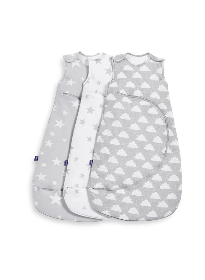 Snuz Pouch Sleeping Bag For Infant And Baby 2.5 Tog Clever Nappy Change Zip 100% Cotton For Temperatures Within 16 - 20 Celsius From 6 To 18Months Maximum Baby Length 86Cm - Cloud Nine