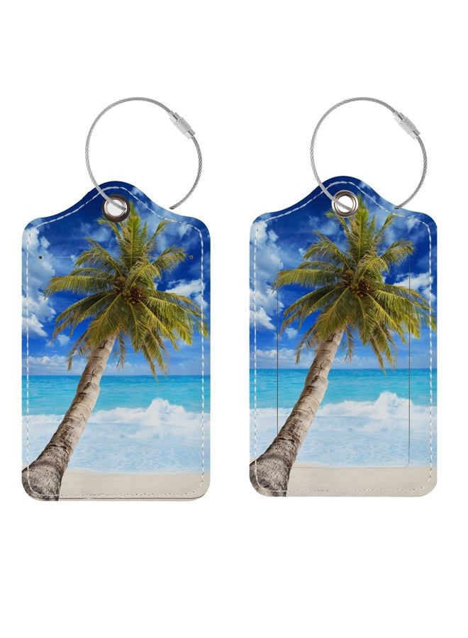 Chelmon Luggage Tags for Suitcases, 2 Pack Cute TSA Approved PU Leather Suitcase ID Tags with Stainless Steel Loop and Address Card for Tag - Image 1