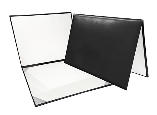 Gradplaza Diploma Cover 8.5" x 11" Padded Graduation Diploma Holder Certificate Holder Smooth Certificate Cover Black - Image 1