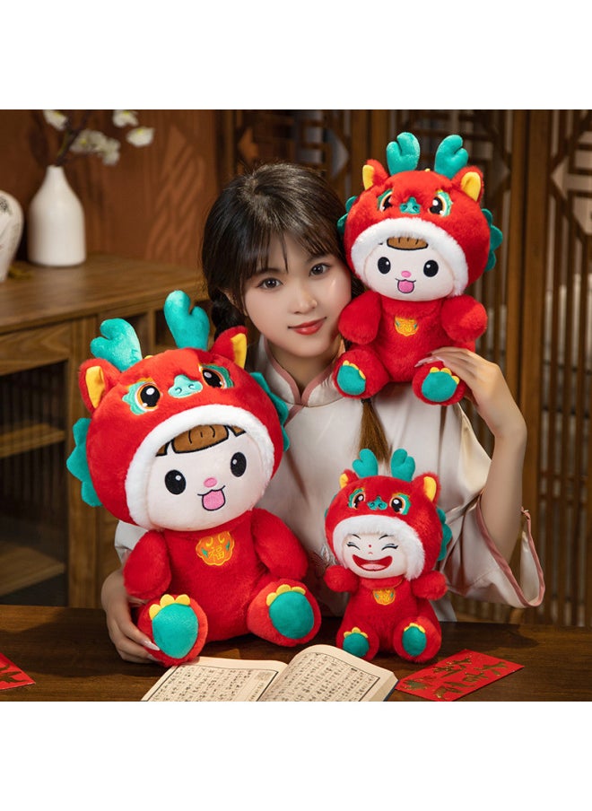Dragon Year Mascot Fulongwa Plush Toy Doll Red Envelope Pendant Doll Zodiac Year Gift Logo-Specifications:45cm Fulong Baby Girl Weighs 0.525kg  - Image 4