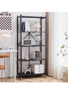 Alissa 5-Tier Kitchen Standing Shelf Foldable Metal Shelving Units Multipurpose Rack for Living Room Bedroom Kitchen No Assemble Needed  - Image 1