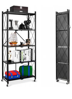 Alissa 5-Tier Kitchen Standing Shelf Foldable Metal Shelving Units Multipurpose Rack for Living Room Bedroom Kitchen No Assemble Needed  - Image 3