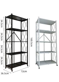 Alissa 5-Tier Kitchen Standing Shelf Foldable Metal Shelving Units Multipurpose Rack for Living Room Bedroom Kitchen No Assemble Needed  - Image 4
