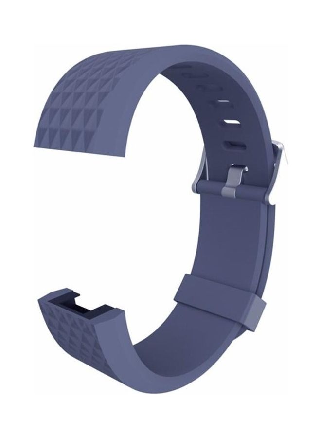 NIBEMINENT Diamond Texture TPU Watchband For Fitbit Charger 2 Bracelet Watch Full Length: 23cm Blue - Image 4