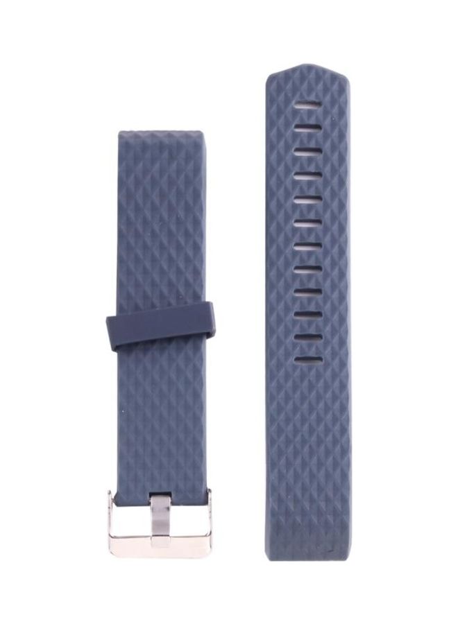 NIBEMINENT Diamond Texture TPU Watchband For Fitbit Charger 2 Bracelet Watch Full Length: 23cm Blue - Image 3