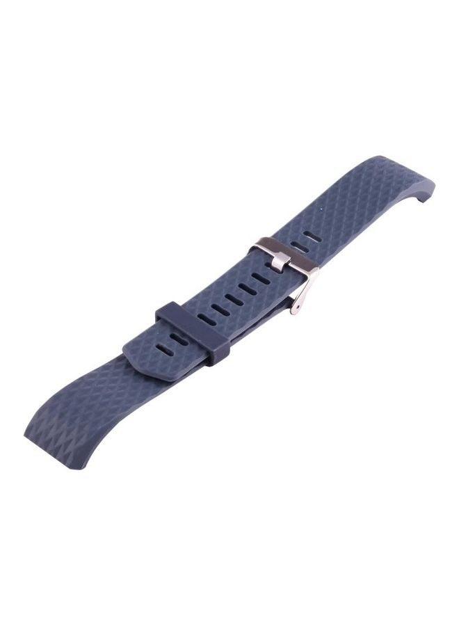 NIBEMINENT Diamond Texture TPU Watchband For Fitbit Charger 2 Bracelet Watch Full Length: 23cm Blue - Image 2