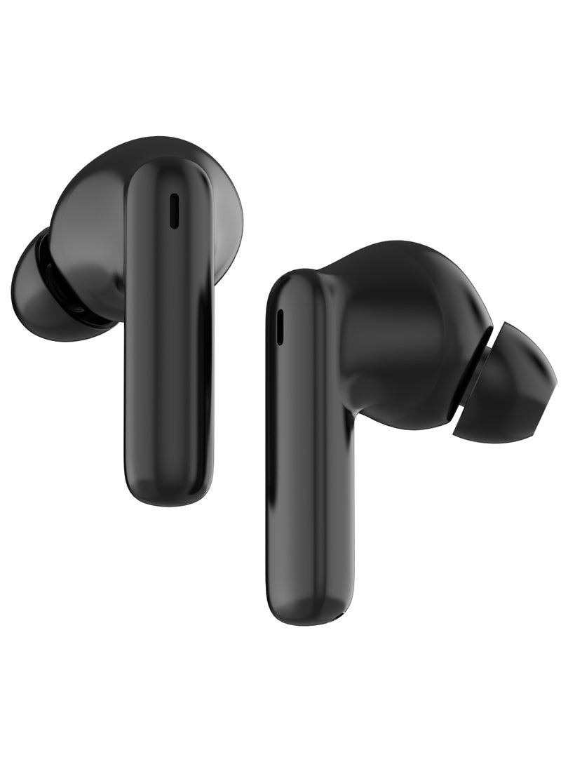 Mediatech - MediaTech Bluetooth  Earbuds ,Bluetooth 5.3, ANC (Active Noise Cancelling ), 30H Playtime ,10mm Drivers with Big Bass, AI Clear Calls with 4 Mics , Usb-c fast charging ,Black , MT-E95 - Image 1