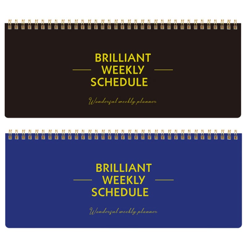 2Pcs Weekly Planner Notepad Wear Resistant Iron Paper Material Smooth Writing Black Blue - Image 2
