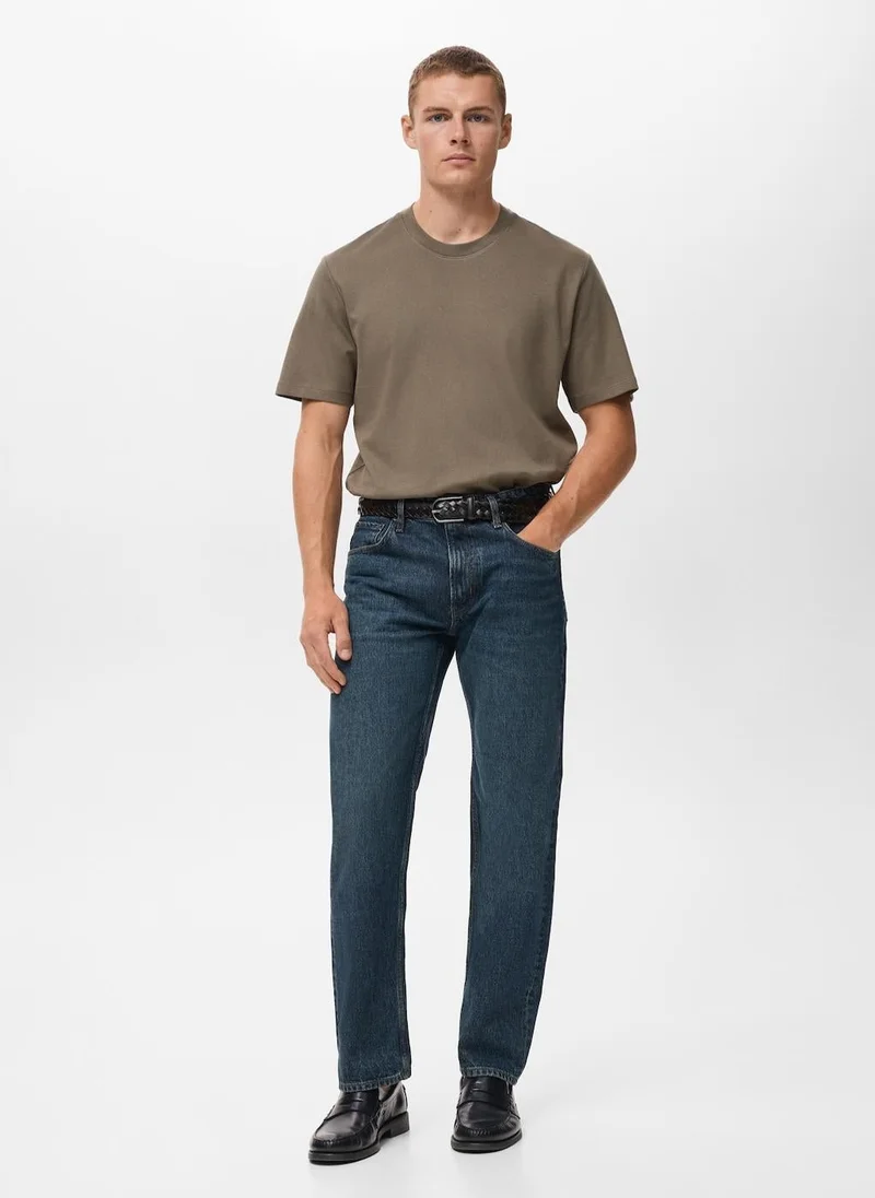 Mango Man  Medium weight regular fit T-shirt for Men | Best Price UAE
