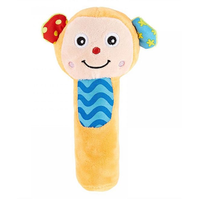 Pixie لعبة رنين قرد بيكسي للأطفال من 0 شهرًا فما فوق، بيج، تطوير حسي، قوام وأصوات - Image 1