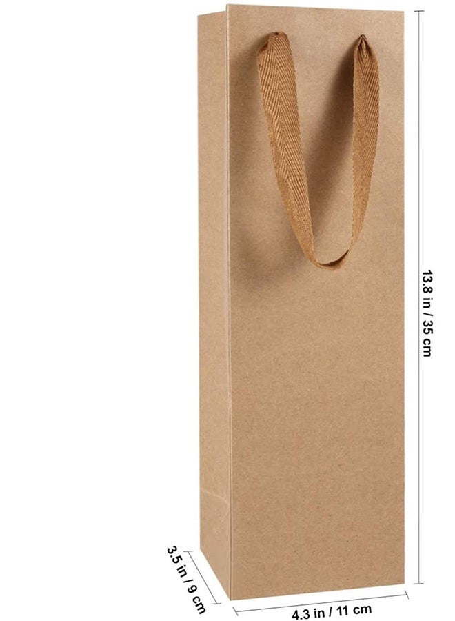 Peachjoy Bag, Brown Kraft Long Kraft Paper Bags Gift Bags for Wedding, Birthday, Baby Shower, Set of 12 Pieces, Party Favors 11x9x35cm (4.3"X3.5"X13.7") - Image 3