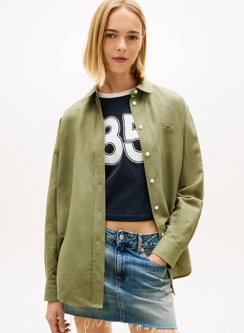 Relaxed Fit Linen Blend Shirt