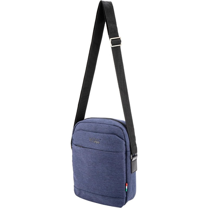 Messenger Bag for daily travel and work, waterproof nylon in black, adjustable strap for cross-body wear, includes detachable keychain and iPad 9.8-inch compatibility - Image 1
