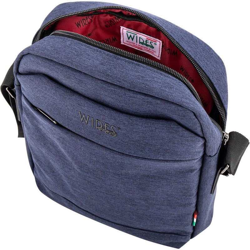 Messenger Bag for daily travel and work, waterproof nylon in black, adjustable strap for cross-body wear, includes detachable keychain and iPad 9.8-inch compatibility - Image 3