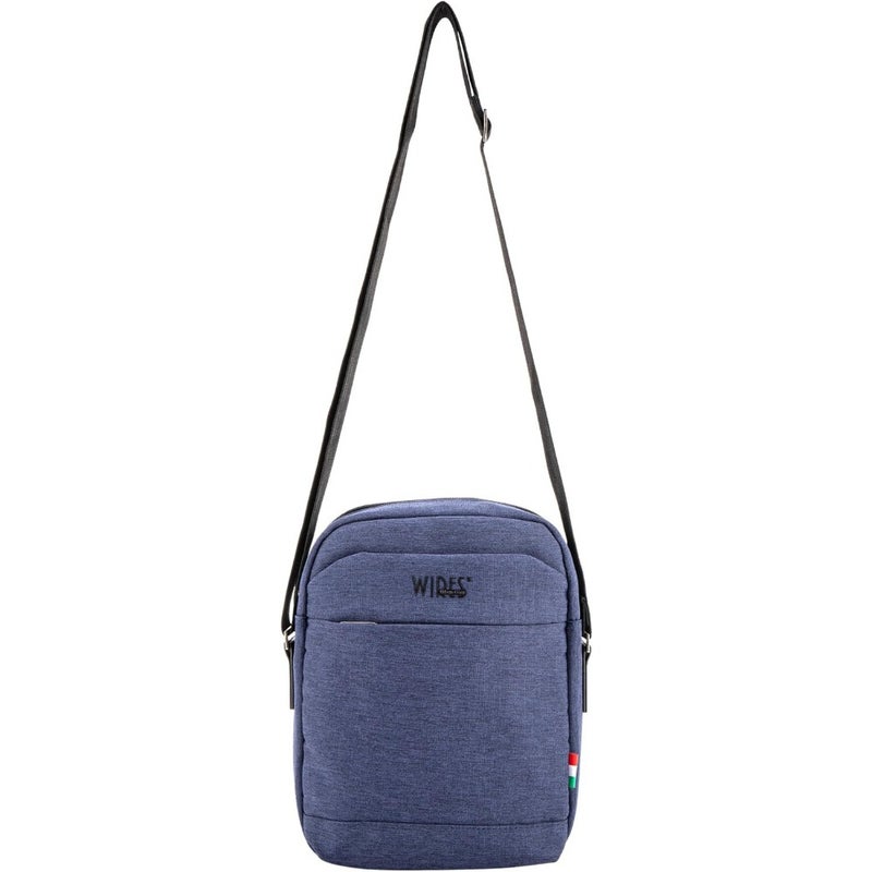 Messenger Bag for daily travel and work, waterproof nylon in black, adjustable strap for cross-body wear, includes detachable keychain and iPad 9.8-inch compatibility - Image 2
