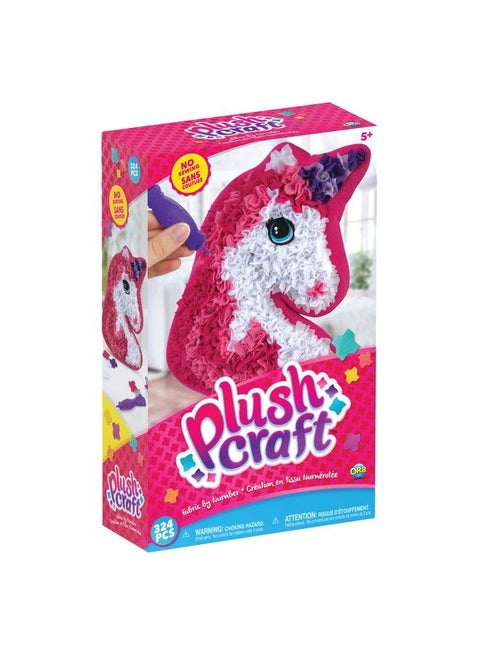 Plushcraft Unicorn Pillow Fabric By Number Art & Crafts Ages 5 And Up No Sewing Required 324 Pieces For Making Your Own Diy Unicorn Cozy Pillow Kids Project Learning Fun With Bright Colors