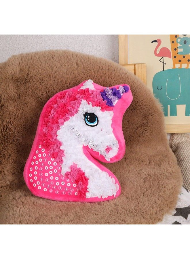 Plushcraft Unicorn Pillow Fabric By Number Art & Crafts Ages 5 And Up No Sewing Required 324 Pieces For Making Your Own Diy Unicorn Cozy Pillow Kids Project Learning Fun With Bright Colors