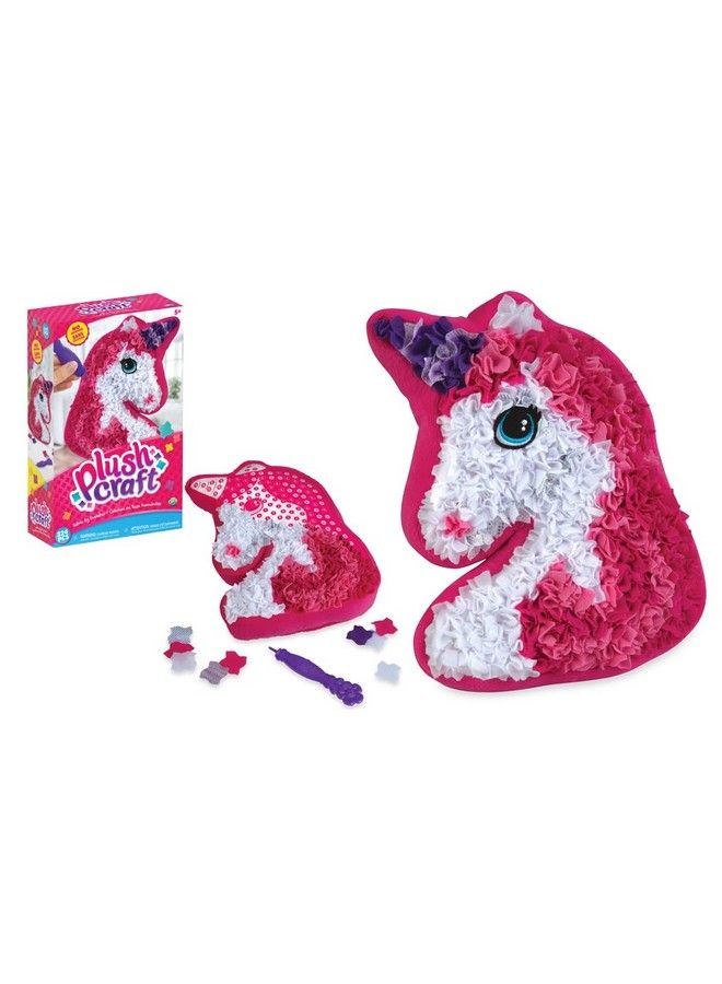 Plushcraft Unicorn Pillow Fabric By Number Art & Crafts Ages 5 And Up No Sewing Required 324 Pieces For Making Your Own Diy Unicorn Cozy Pillow Kids Project Learning Fun With Bright Colors