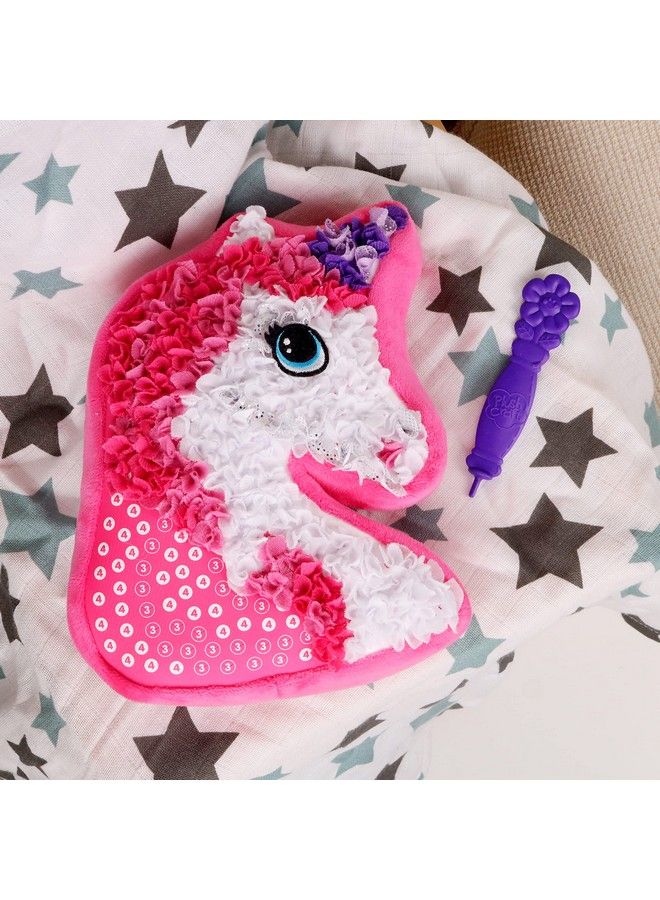 Plushcraft Unicorn Pillow Fabric By Number Art & Crafts Ages 5 And Up No Sewing Required 324 Pieces For Making Your Own Diy Unicorn Cozy Pillow Kids Project Learning Fun With Bright Colors