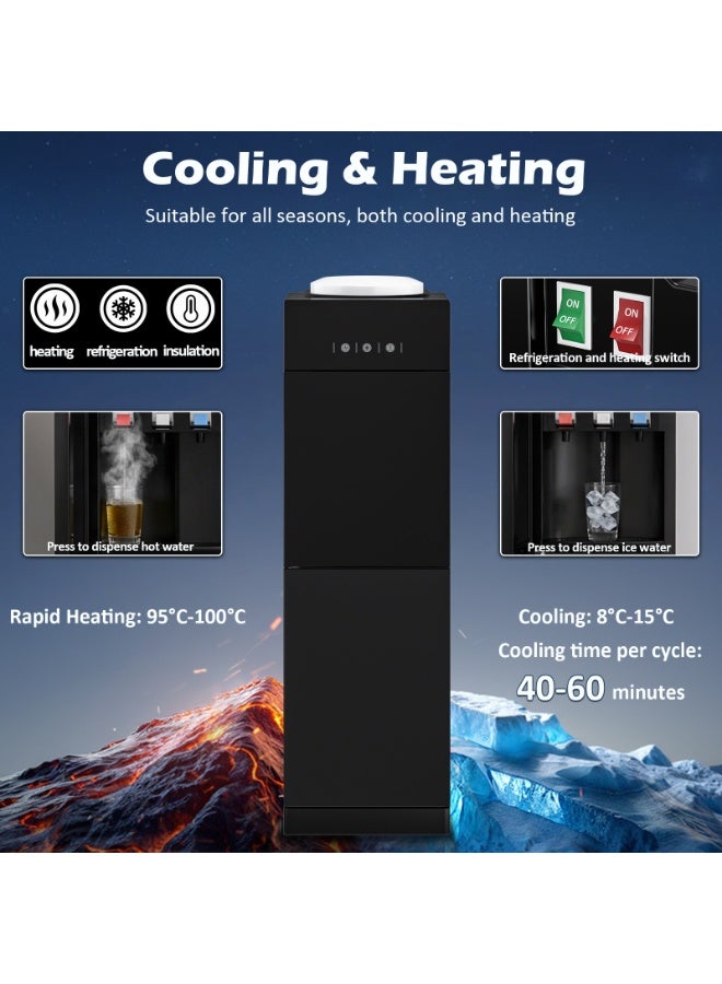 HAVERTYS Top-Loading Water Dispenser with Smart Storage & Auto Safety Control,3-Temperature Adjustable Dispenser, Electric Hot and Cold Dispenser for Home Office - Image 5