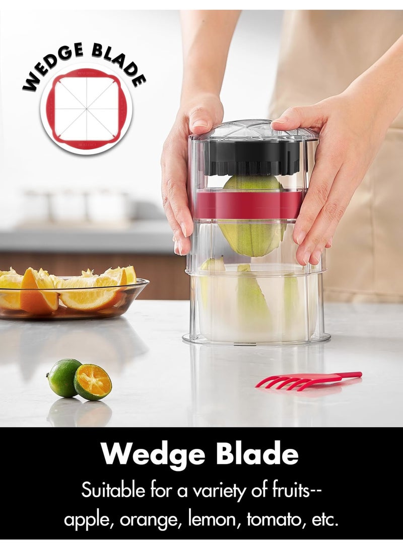 SYOSI French Fry Cutter, Home Style Onion Chopper, Vegetable Chopper Manual, Easy to Clean Potato Cutter, Professional Food Dicer for Fries, Apple Slicer, Ultra Sharp Blades (Includes 2 Blades) - Image 3