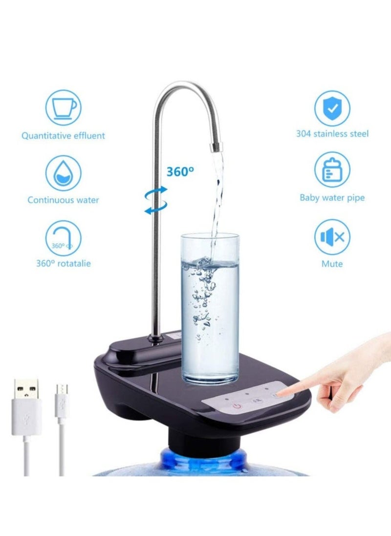 ELTRAZONE مضخة موزع مياه الشرب، مضخة مياه أوتوماتيكية منخفضة الضوضاء تعمل بالشحن عبر USB لزجاجات 2-5 جالون، موزع مياه كهربائي محمول للمطبخ، المنزل، المكتب، المخيم - Image 2
