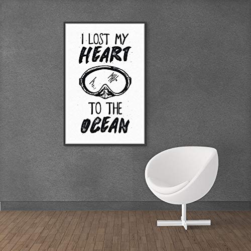 Inephos I Lost My Heart to The Ocean Poster Art | Posters for Room (Size: 8 inch X 12 inch, Framed, Laminated Print) - Image 1