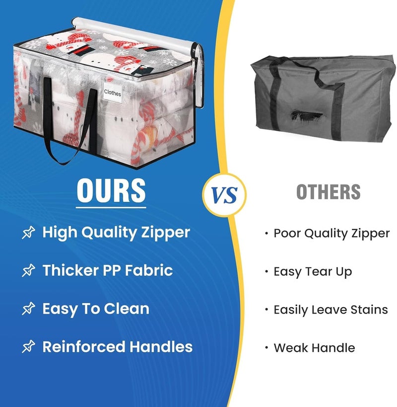 RoomHacks Clear Moving Bags Heavy Duty Extra Large, Moving Supplies with Reinforced Handle and Double Zipper, Storage Totes for Moving Essential, Packing Bags Alternative to Moving Box(6 Packs, Clear) - Image 5
