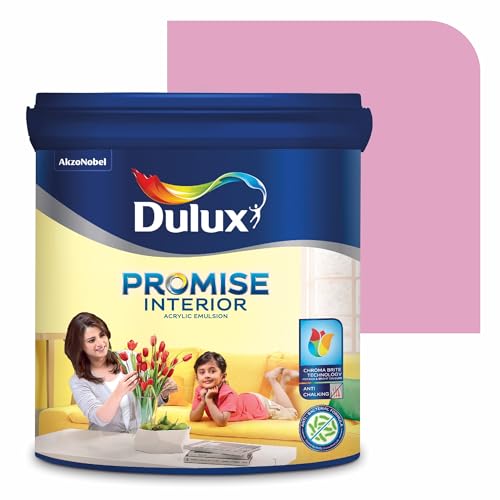 Dulux Promise Interior Emulsion Paint (1L, Valentine Pink) | Wall paint with Chroma Brite Technology for brighter longer-lasting colors | Rich finish | Anti-chalk | Water-based | 3-year warranty - Image 1