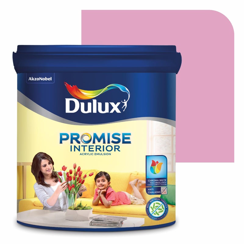 Dulux Promise Interior Emulsion Paint (1L, Valentine Pink) | Wall paint with Chroma Brite Technology for brighter longer-lasting colors | Rich finish | Anti-chalk | Water-based | 3-year warranty - Image 4