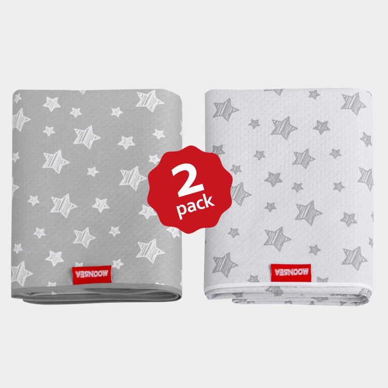 Moonsea Splat Mat for Under High Chair Mat 2 Pack  Anti Slip Bottom Splat Splash Mess Floor Mat 42x46 Inch  Waterproof Portable Baby Highchair Mat for Art/Crafts/Playtime/Mealtime - Image 2