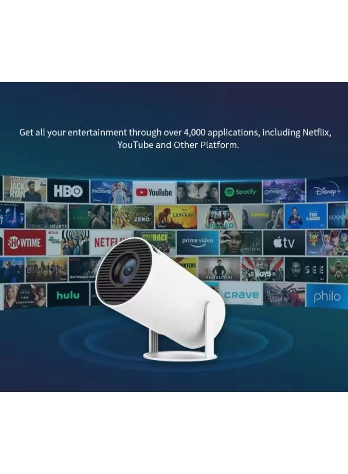 Smart HY300 4K Portable Projector with Android 11 | 200 ANSI Brightness | Wi-Fi 6 | Bluetooth | 130-inch Screen | 180° Rotation | Ultra HD Resolution | Home Theater | Optical Specifications | Automatic Keystone Correction | White - Image 5