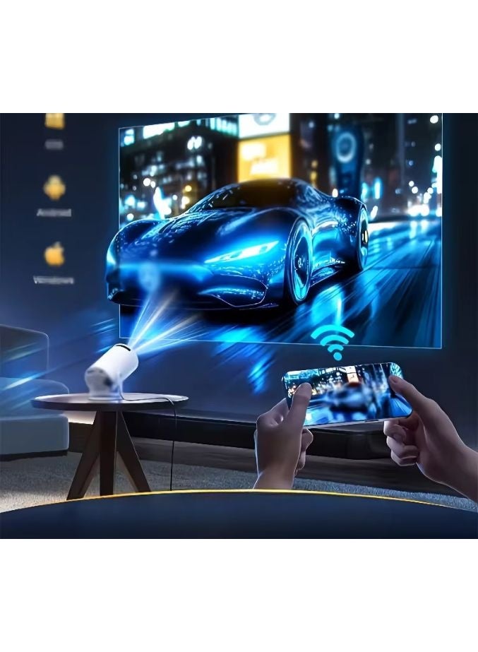 سمارت HY300بروجكتر محمول - يدعم دقة Ultra HD 4K، نظام أندرويد 11، واي فاي 6 مزدوج، تصحيح تلقائي للصورة، عرض حتى 200 بوصة، سينما منزلية مع خاصية عرض الشاشة - أبيض - Image 5