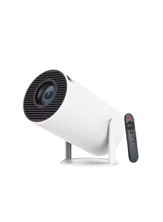 Smart HY300 Portable Projector - Ultra HD 4K Support, Android 11.0, Dual WiFi 6, Auto Keystone Correction, 200-Inch Max Display, Screen Mirroring Home Cinema - White