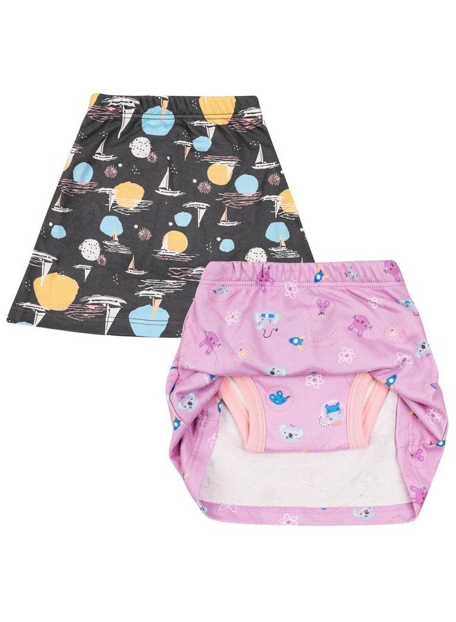 MooMoo Baby Potty Training Skirts 2 Packs Cotton Diaper Skirt for Potty Training Absorbent - Image 1