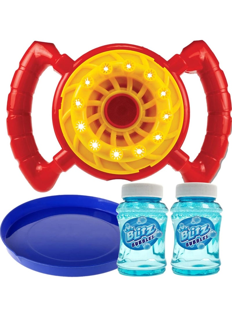 جا-رو الغارة منفاخ عجلة الفقاعات بمروحة غير سامة، آلة صنع الفقاعات الأوتوماتيكية للأطفال في الهواء الطلق، ألعاب محمولة باليد - Image 1
