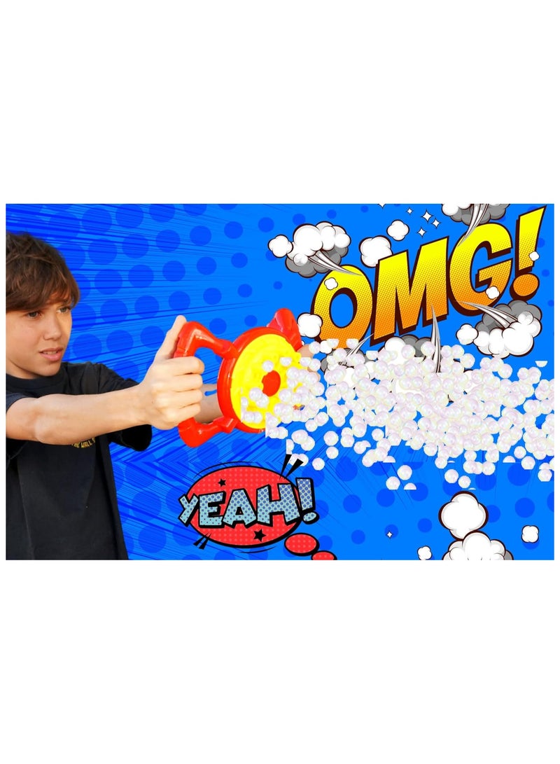 جا-رو الغارة منفاخ عجلة الفقاعات بمروحة غير سامة، آلة صنع الفقاعات الأوتوماتيكية للأطفال في الهواء الطلق، ألعاب محمولة باليد - Image 3