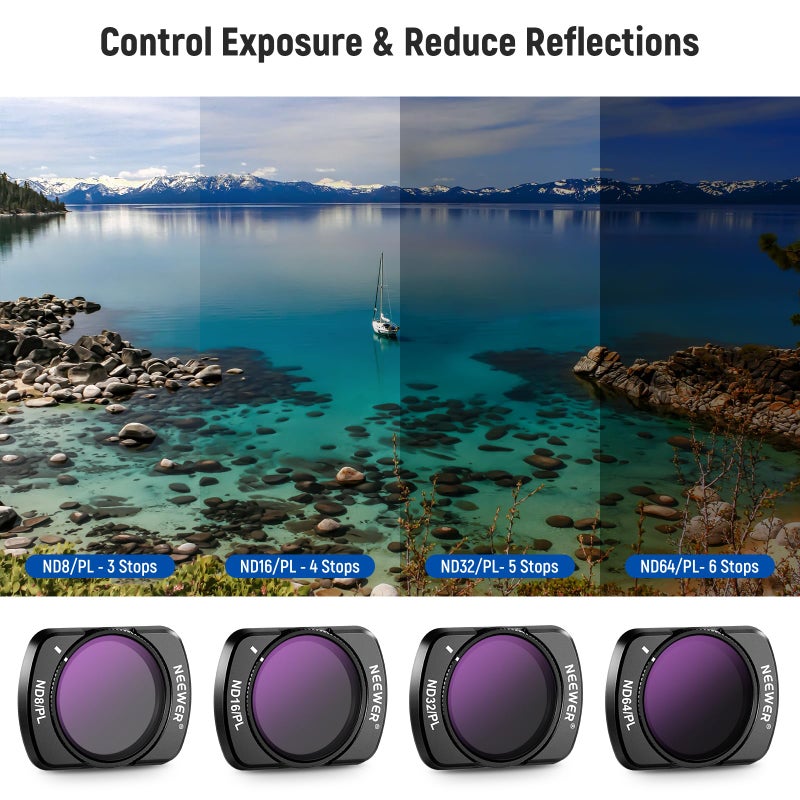 NEEWER Magnetic ND & CPL & Effect Filter Set for DJI OSMO Pocket 3, 14 Pack HD CPL ND8 ND16 ND32 ND64 ND128 ND256 ND1000 ND8/PL ND16/PL ND32/PL ND64/PL Light Pollution Reduction, Black Diffusion 1/4 - Image 4